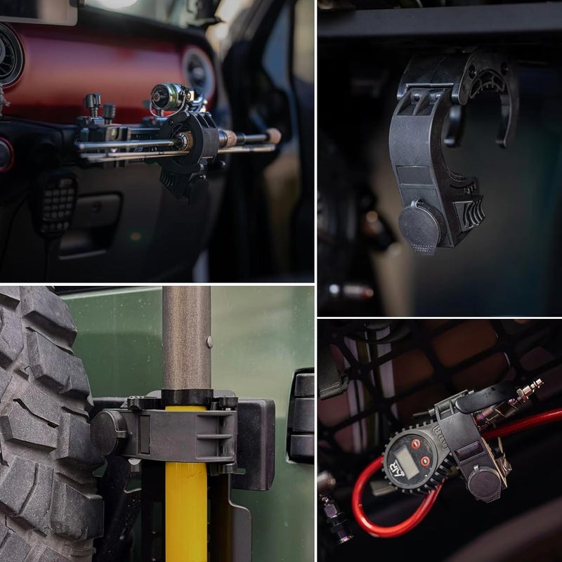 Z8 Shovel Holder Rubber Grip Mount Kit with lock Fits 0.79"-1.79" Diameter Tools Handles Quick-Release for Off-road Vehicle Roof Rack Molle Panels SUV Trucks UTV ATV M6 Nut - Image 4